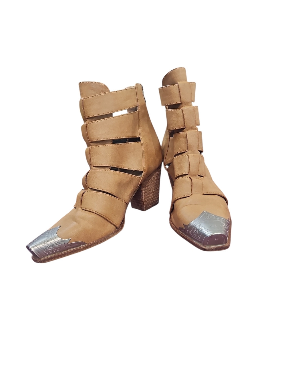 Beast Fashion Dakota Western Ankle Boot -Women's Shoes in Tan. Sz 6.5 GUC